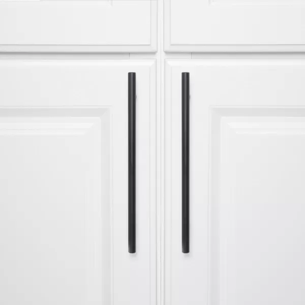 Amazon Basics Euro Bar Cabinet Handle 38inch Diameter 538inch Length 3inch Hole Center Satin Nickel 50Pack869 in Length 631 in Hole Center Flat Black