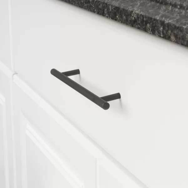 Amazon Basics Euro Bar Cabinet Handle 38inch Diameter 538inch Length 3inch Hole Center Satin Nickel 50Pack869 in Length 631 in Hole Center Oil Rubbed Bronze