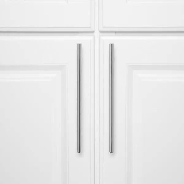 Amazon Basics Euro Bar Cabinet Handle 38inch Diameter 538inch Length 3inch Hole Center Satin Nickel 50Pack869 in Length 631 in Hole Center Polished Chrome