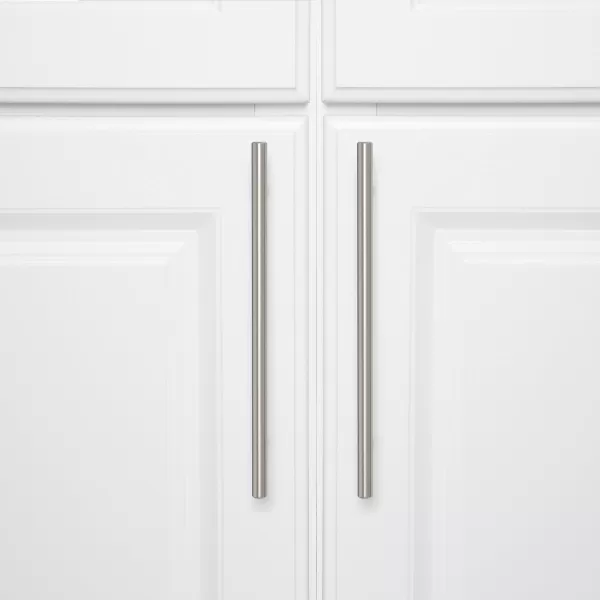 Amazon Basics Euro Bar Cabinet Handle 38inch Diameter 538inch Length 3inch Hole Center Satin Nickel 50Pack869 in Length 631 in Hole Center Satin Nickel