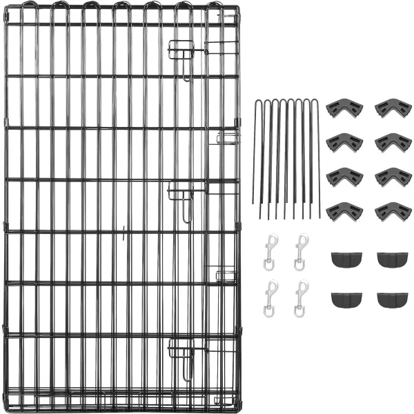Amazon Basics Foldable Metal Exercise Pet Play Pen for Dogs Fence Pen Single Door Black 60 x 60 x 48 InchesWith door Large  42H