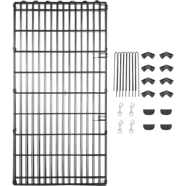 Amazon Basics Foldable Metal Exercise Pet Play Pen for Dogs Fence Pen Single Door Black 60 x 60 x 48 InchesWithout door Large  48H