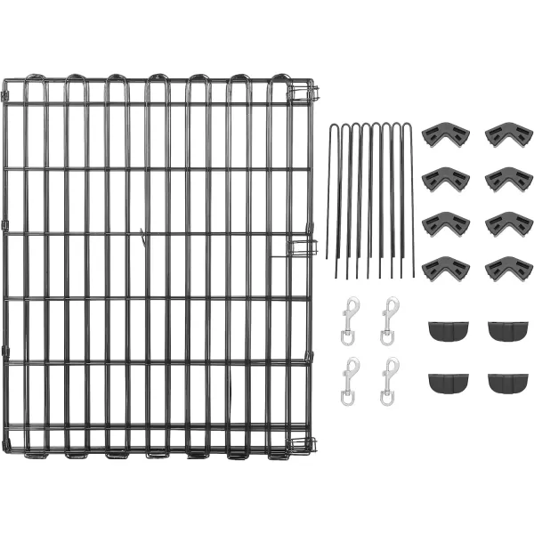Amazon Basics Foldable Metal Exercise Pet Play Pen for Dogs Fence Pen Single Door Black 60 x 60 x 48 InchesWithout door Small  30H