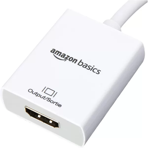 Amazon Basics Mini DisplayPort to HDMI Adapter WhiteAdapter Single 1Pack