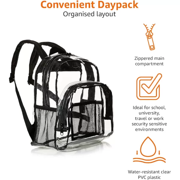 Amazon Basics Stadium Approved Mini Backpack Transparent Bag ClearAmazon Basics Stadium Approved Mini Backpack Transparent Bag Clear