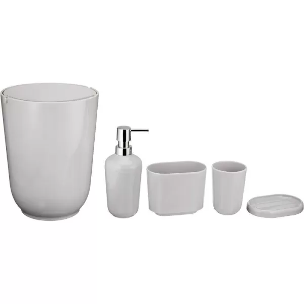 Amazon Basics 5Piece Bathroom Accessories Set Smooth GreySmooth Grey