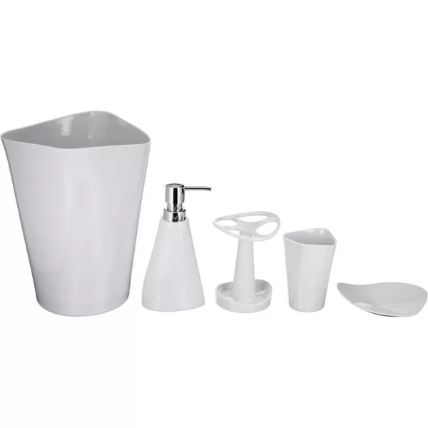 Amazon Basics 5Piece Bathroom Accessories Set Smooth GreySmooth White