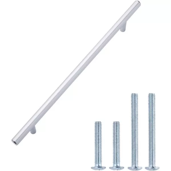 Amazon Basics Euro Bar Cabinet Handle 38inch Diameter 10inch Length 75inch Hole Center Satin Nickel 10Pack10 in Length 75 in Hole Center Polished Chrome