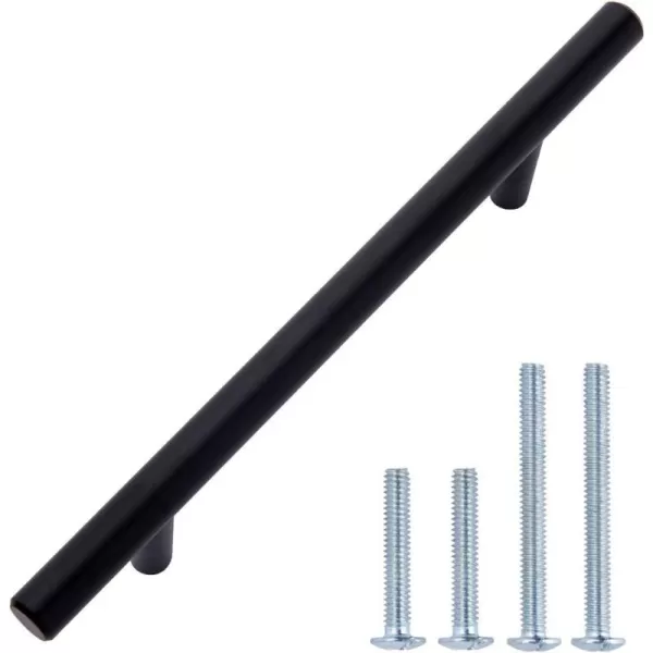 Amazon Basics Euro Bar Cabinet Handle 38inch Diameter 538inch Length 3inch Hole Center Flat Black 10Pack638 in Length 4 in Hole Center Flat Black