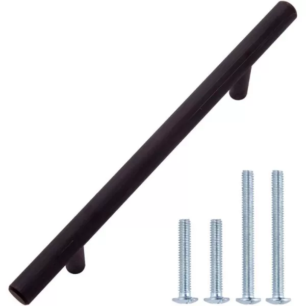 Amazon Basics Euro Bar Cabinet Handle 38inch Diameter 538inch Length 3inch Hole Center Flat Black 10Pack638 in Length 4 in Hole Center Oil Rubbed Bronze