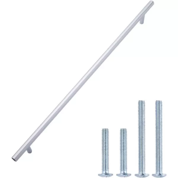 Amazon Basics Euro Bar Cabinet Handle 38inch Diameter 538inch Length 3inch Hole Center Satin Nickel 50Pack15 in Length 1263 in Hole Center Polished Chrome