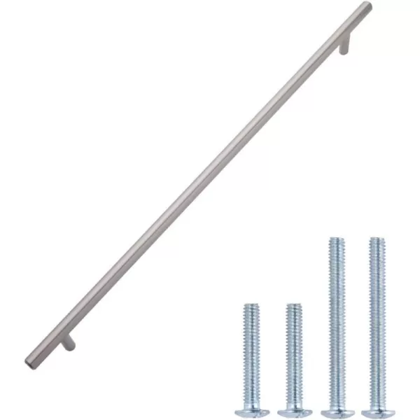 Amazon Basics Euro Bar Cabinet Handle 38inch Diameter 538inch Length 3inch Hole Center Satin Nickel 50Pack15 in Length 1263 in Hole Center Satin Nickel