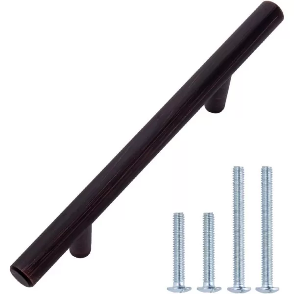 Amazon Basics Euro Bar Cabinet Handle 38inch Diameter 538inch Length 3inch Hole Center Satin Nickel 50Pack538 in Length 3 in Hole Center Oil Rubbed Bronze