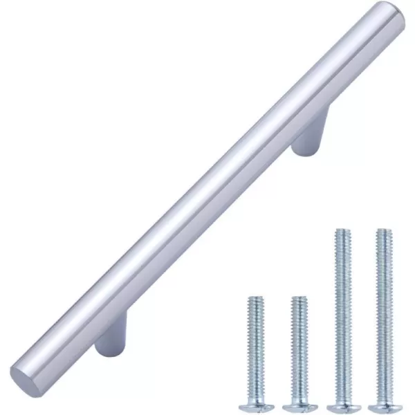 Amazon Basics Euro Bar Cabinet Handle 38inch Diameter 538inch Length 3inch Hole Center Satin Nickel 50Pack538 in Length 3 in Hole Center Polished Chrome