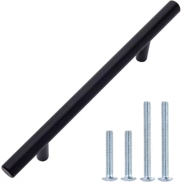 Amazon Basics Euro Bar Cabinet Handle 38inch Diameter 538inch Length 3inch Hole Center Satin Nickel 50Pack613 in Length 375 in Hole Center Flat Black