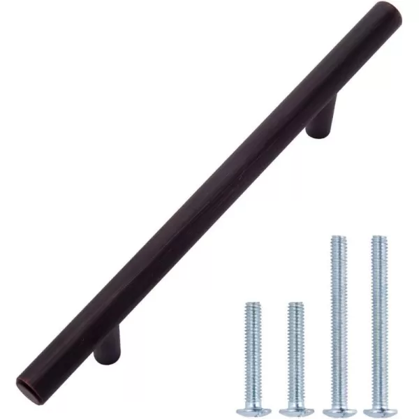 Amazon Basics Euro Bar Cabinet Handle 38inch Diameter 538inch Length 3inch Hole Center Satin Nickel 50Pack613 in Length 375 in Hole Center Oil Rubbed Bronze