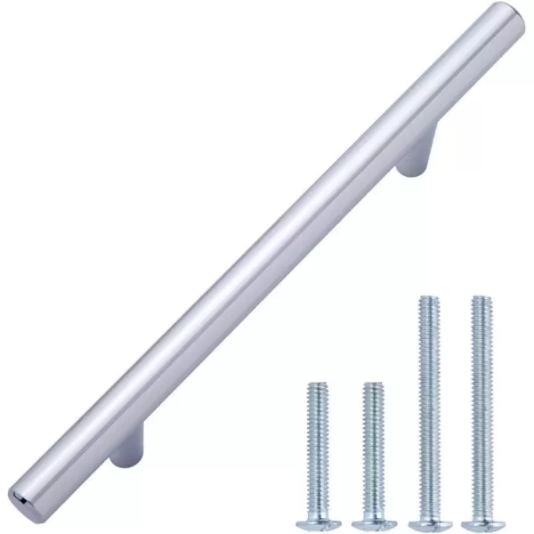 Amazon Basics Euro Bar Cabinet Handle 38inch Diameter 538inch Length 3inch Hole Center Satin Nickel 50Pack613 in Length 375 in Hole Center Polished Chrome
