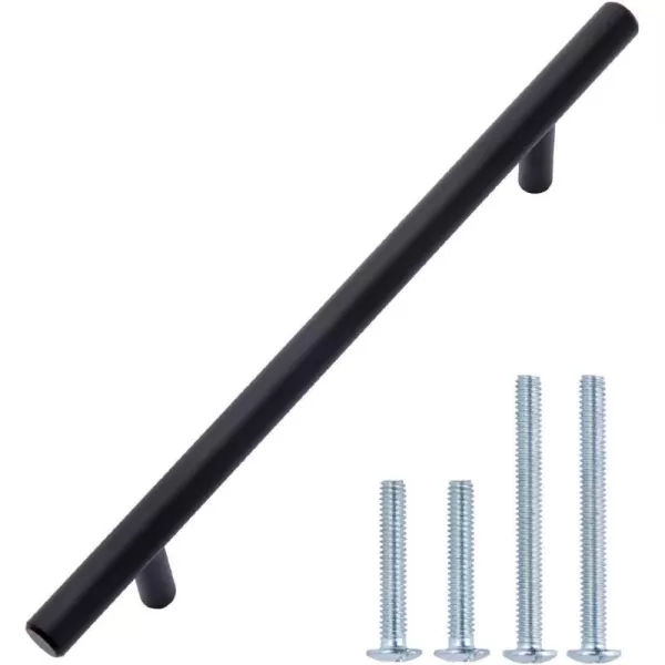 Amazon Basics Euro Bar Cabinet Handle 38inch Diameter 538inch Length 3inch Hole Center Satin Nickel 50Pack738 in Length 5 in Hole Center Flat Black
