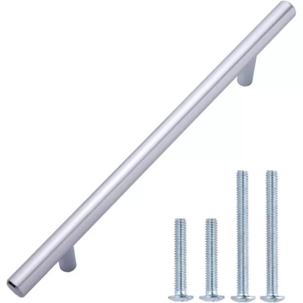 Amazon Basics Euro Bar Cabinet Handle 38inch Diameter 538inch Length 3inch Hole Center Satin Nickel 50Pack738 in Length 5 in Hole Center Polished Chrome