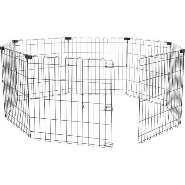 Amazon Basics Foldable Metal Exercise Pet Play Pen for Dogs Fence Pen Single Door Black 60 x 60 x 48 InchesWithout door ExtraSmall  24 High