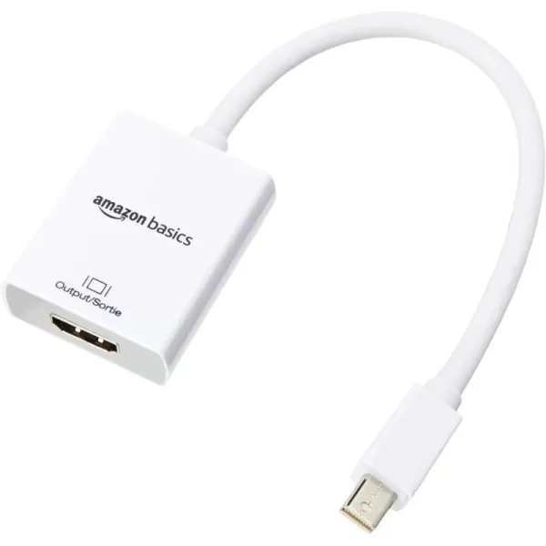 Amazon Basics Mini DisplayPort to HDMI Adapter WhiteAdapter Single 1Pack