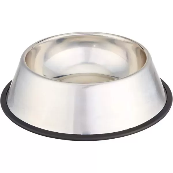 Amazon Basics Stainless Steel NonSkid Pet Dog Water And Food Bowl 2Pack 11 x 3 Inches Each Holds Up to 35 CupsSingle