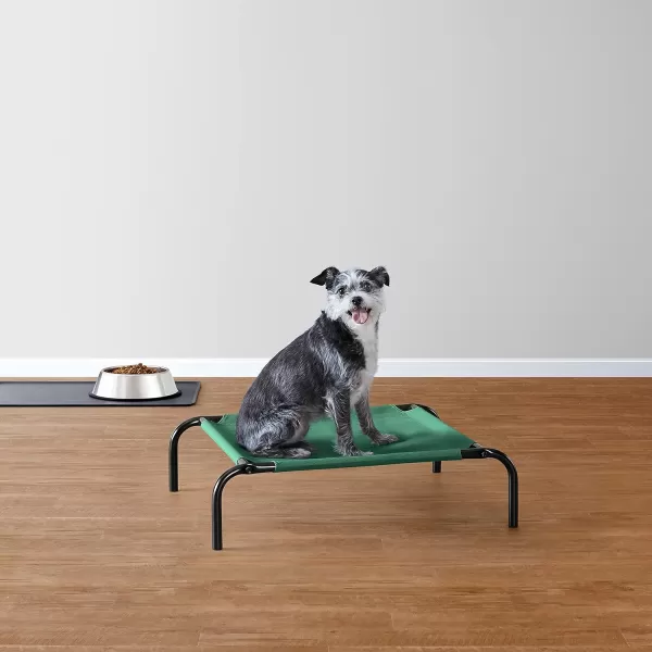 Amazon Basics Cooling Elevated Dog Bed with Metal Frame Medium 43 x 26 x 75 Inch Grey280L x 210W x 70Th Green