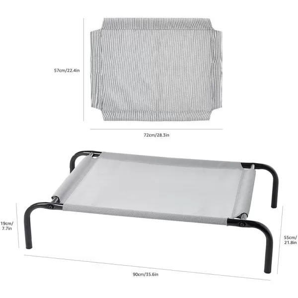 Amazon Basics Cooling Elevated Dog Bed with Metal Frame Medium 43 x 26 x 75 Inch Grey356L x 218W x 77Th Grey