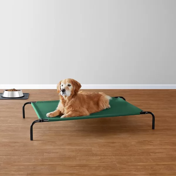 Amazon Basics Cooling Elevated Dog Bed with Metal Frame Medium 43 x 26 x 75 Inch Grey51 x 31 x 8 Inch Green