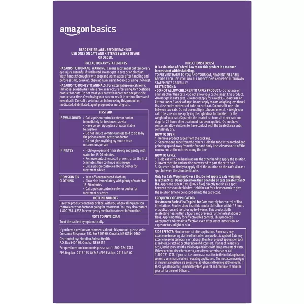 Amazon Basics Flea Topical for Medium Cats 59 pounds 6 CountLarge Cats over 9 lbs 6 Count