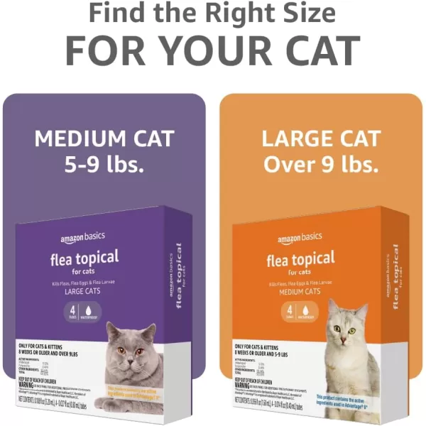 Amazon Basics Flea Topical for Medium Cats 59 pounds 6 CountMedium Cats 59 lbs 6 Count
