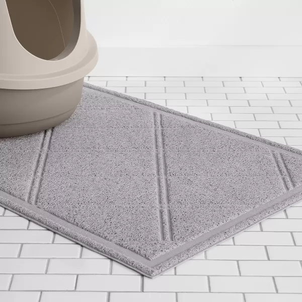 Amazon Basics LessMess Cat Litter Box Mat 24 x 35 GreyGray