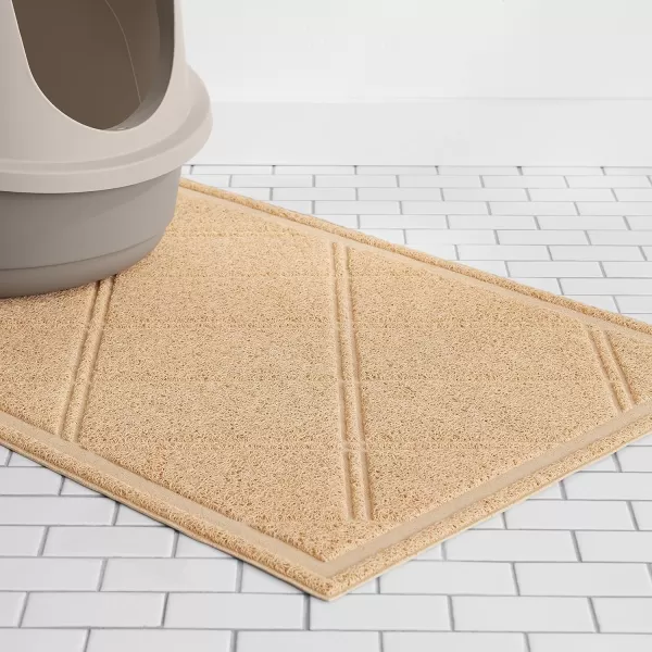 Amazon Basics LessMess Cat Litter Box Mat 24 x 35 GreyTan