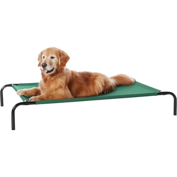 Amazon Basics Cooling Elevated Dog Bed with Metal Frame Medium 43 x 26 x 75 Inch Grey51 x 31 x 8 Inch Green