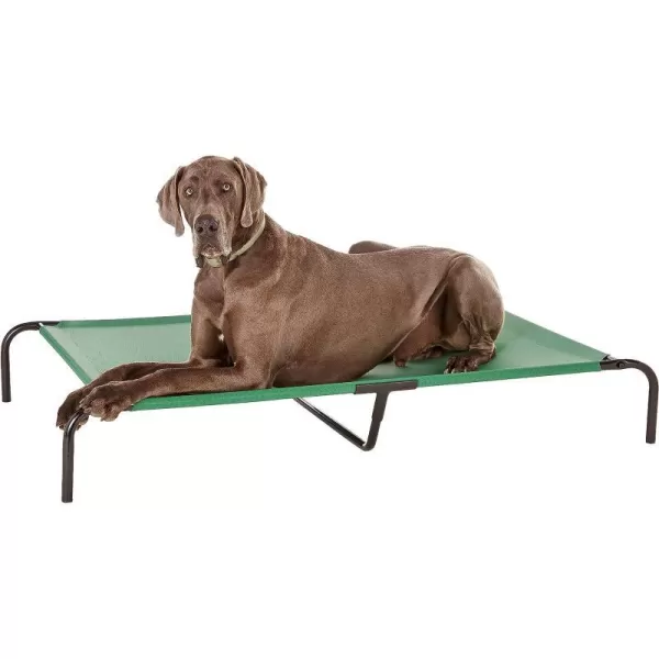 Amazon Basics Cooling Elevated Dog Bed with Metal Frame Medium 43 x 26 x 75 Inch Grey600L x 370W x 90Th Green