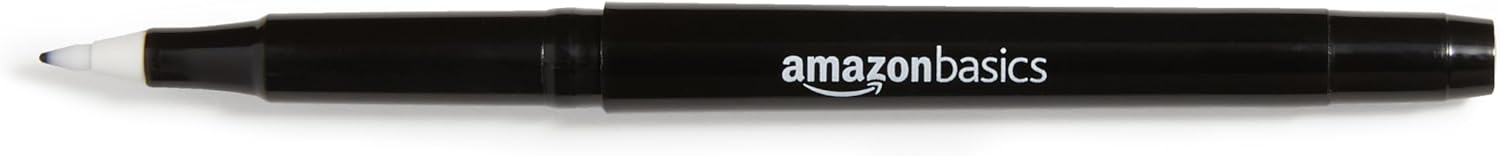 Amazon Basics Felt Tip Marker Pens 12Pack Assorted ColorsBlack 24 Pack