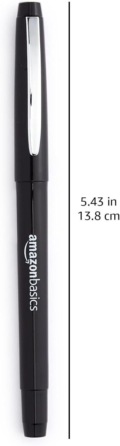 Amazon Basics Felt Tip Marker Pens 12Pack Assorted ColorsBlack 24 Pack