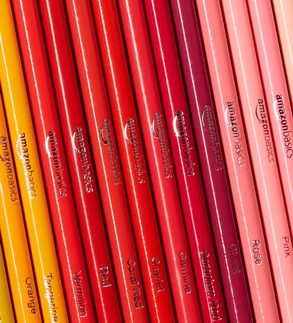 Amazon Basics Premium Colored Pencils Soft Core 24 Count Pack of 1 Multicolor72 Count Pack of 1
