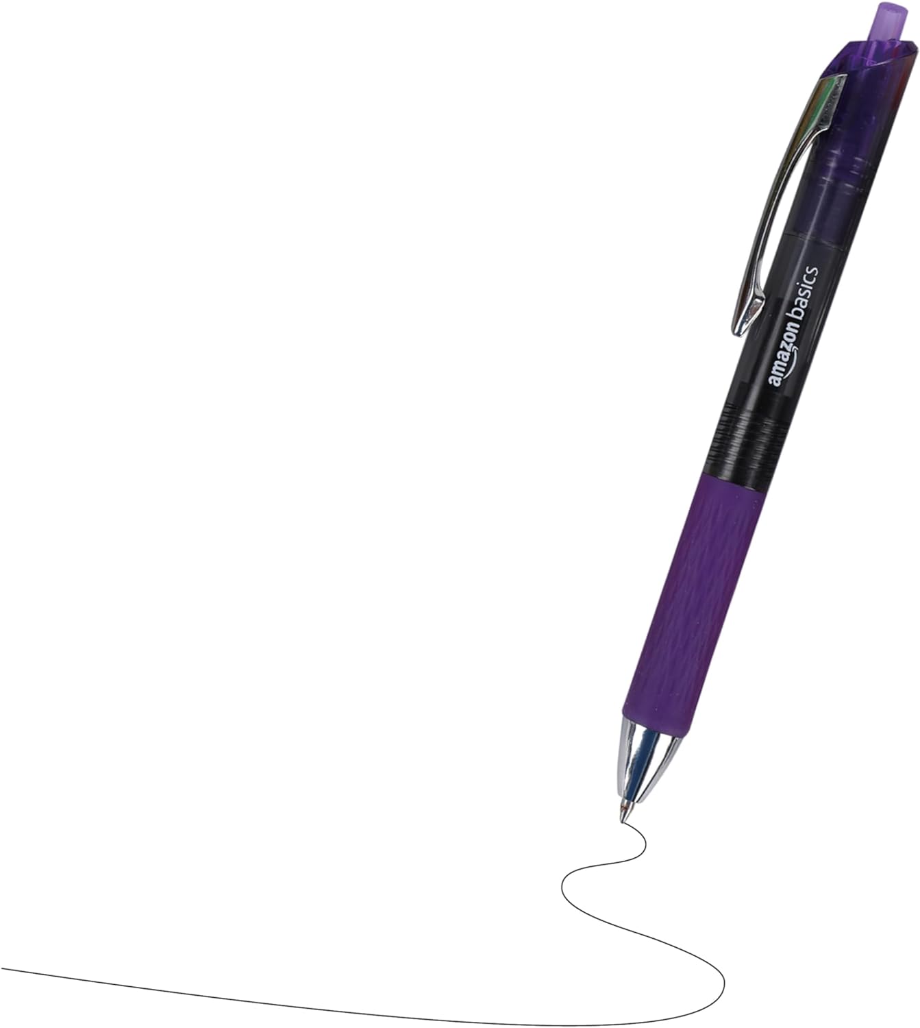 Amazon Basics Retractable Gel Pens Fine Point 07mm Assorted Colors 12 Count Pack of 1Assorted