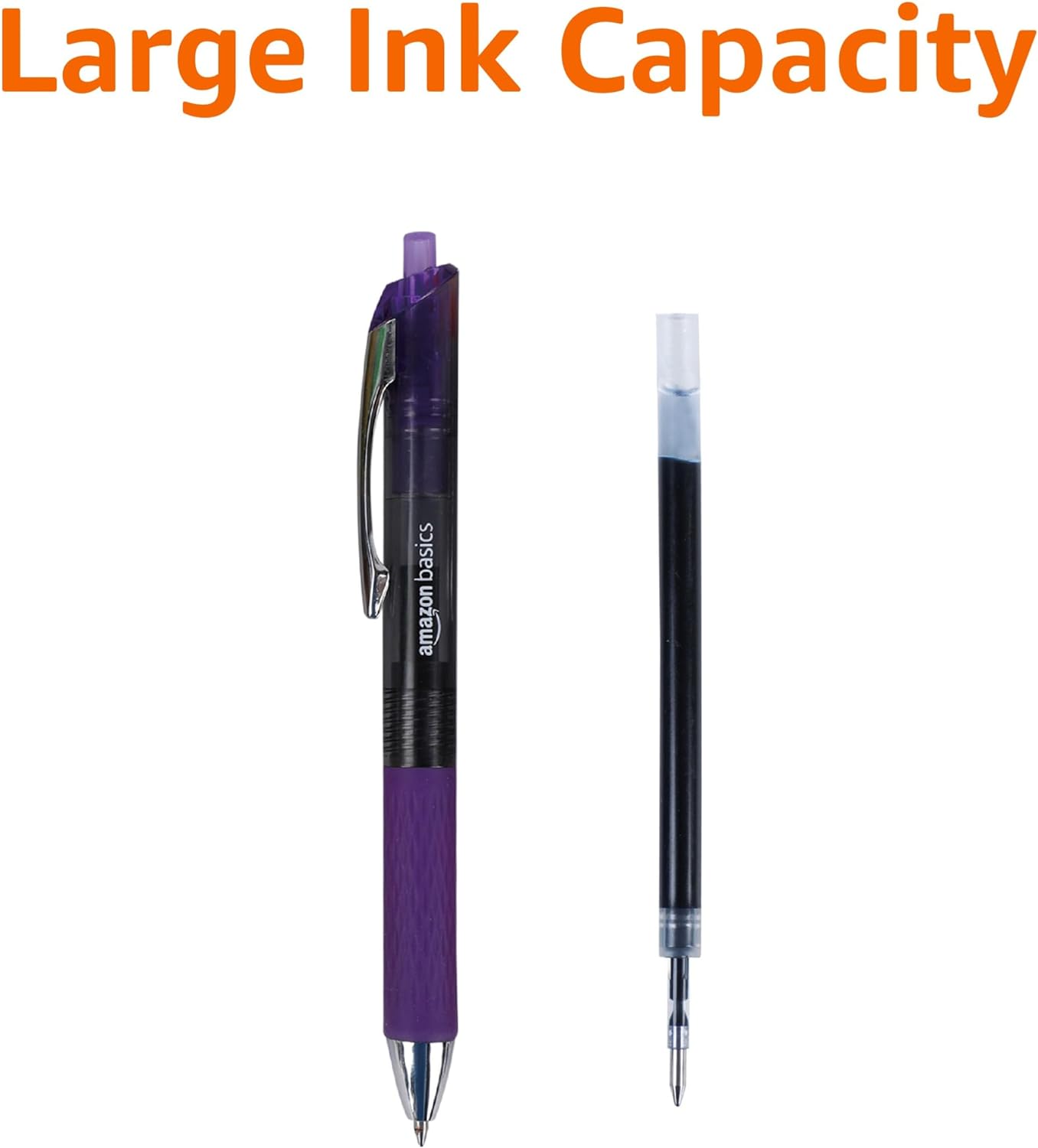 Amazon Basics Retractable Gel Pens Fine Point 07mm Assorted Colors 12 Count Pack of 1Assorted