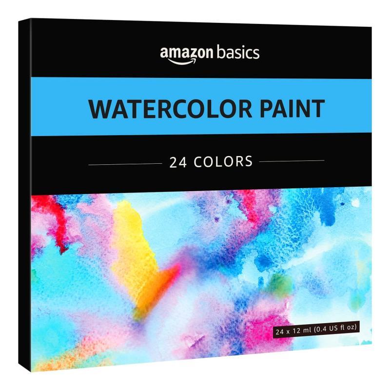 Amazon Basics Watercolor Paint Set Tubes 24 Colors Assorted24 Colors