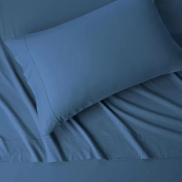 Amazon Basics  3 Piece Jersey Toddler Sheet Set 100 Cotton 28 x 52 Inches Navy SolidNavy Toddler Sheet Set Sheet Set