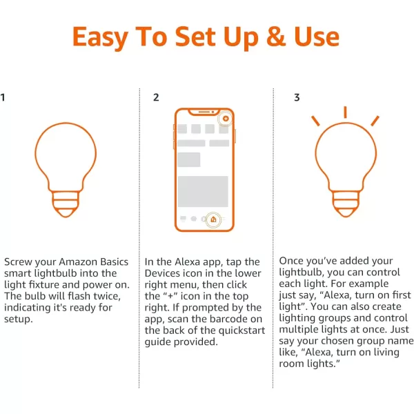 Amazon Basics  Smart A19 LED Light Bulb 24 GHz WiFi 75W Equivalent to 60W 800LM Works with Alexa Only 1Pack Certified for Humans MulticolorColor Changing 1 Pack