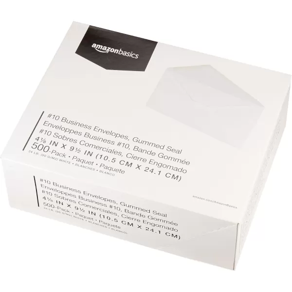 Amazon Basics 10 SecurityTinted SelfSeal Business Envelopes with Left Window Peel amp Seal Closure  500Pack WhiteNo Tint Gummed Seal No Window Envelopes