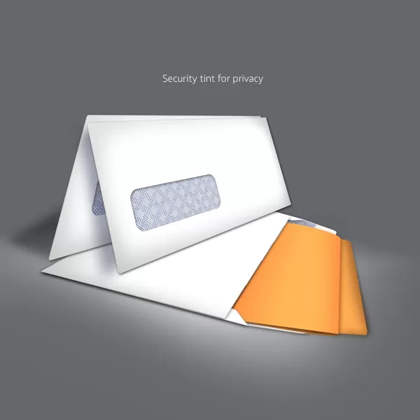 Amazon Basics 10 SecurityTinted SelfSeal Business Envelopes with Left Window Peel amp Seal Closure  500Pack WhiteTint Peel amp Seal Single Left Window Envelopes