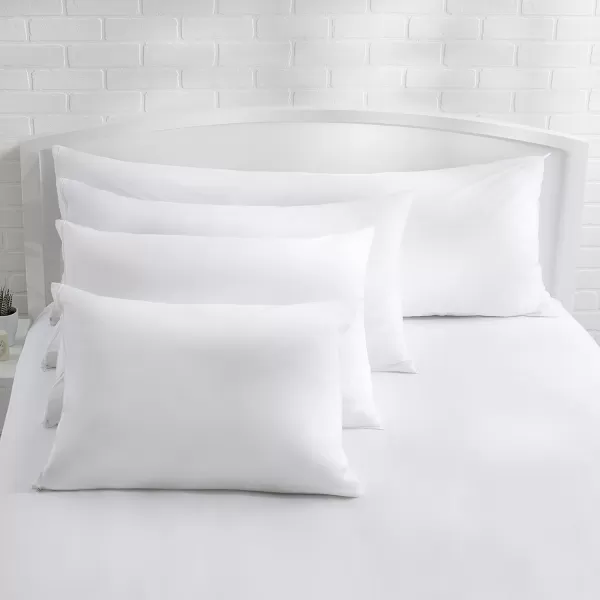 Amazon Basics 100 Cotton Hypoallergenic Pillow Protector Case  Queen WhiteBody Pillow Protector