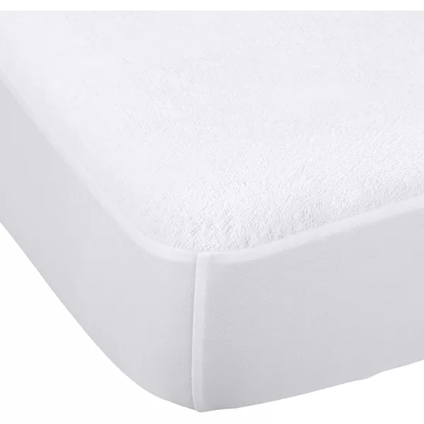 Amazon Basics 100 Cotton Hypoallergenic Pillow Protector Case  Queen WhiteFull Mattress Protector and Pillow Protector