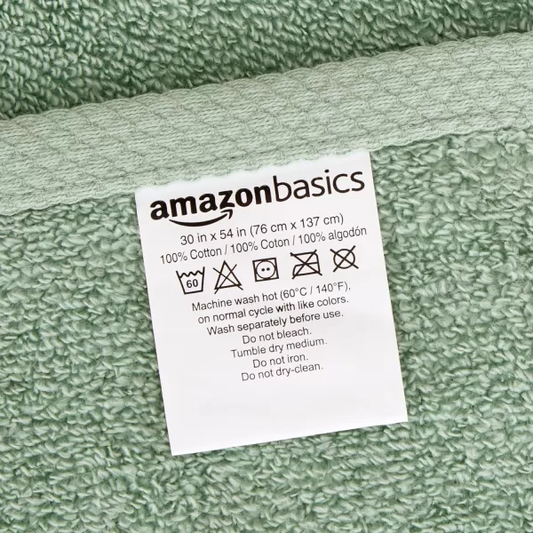 Amazon Basics 100 Cotton QuickDry Bath Towel 2Pack Platinum 54 x 303Piece Set Seafoam Green