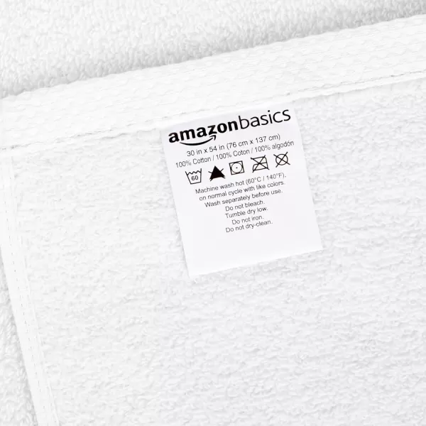 Amazon Basics 100 Cotton QuickDry Bath Towel 2Pack Platinum 54 x 303Piece Set White