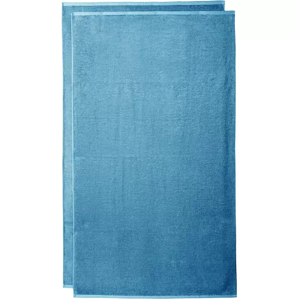 Amazon Basics 100 Cotton QuickDry Bath Towel 2Pack Platinum 54 x 30Bath Sheet Pack of 2 Lake Blue
